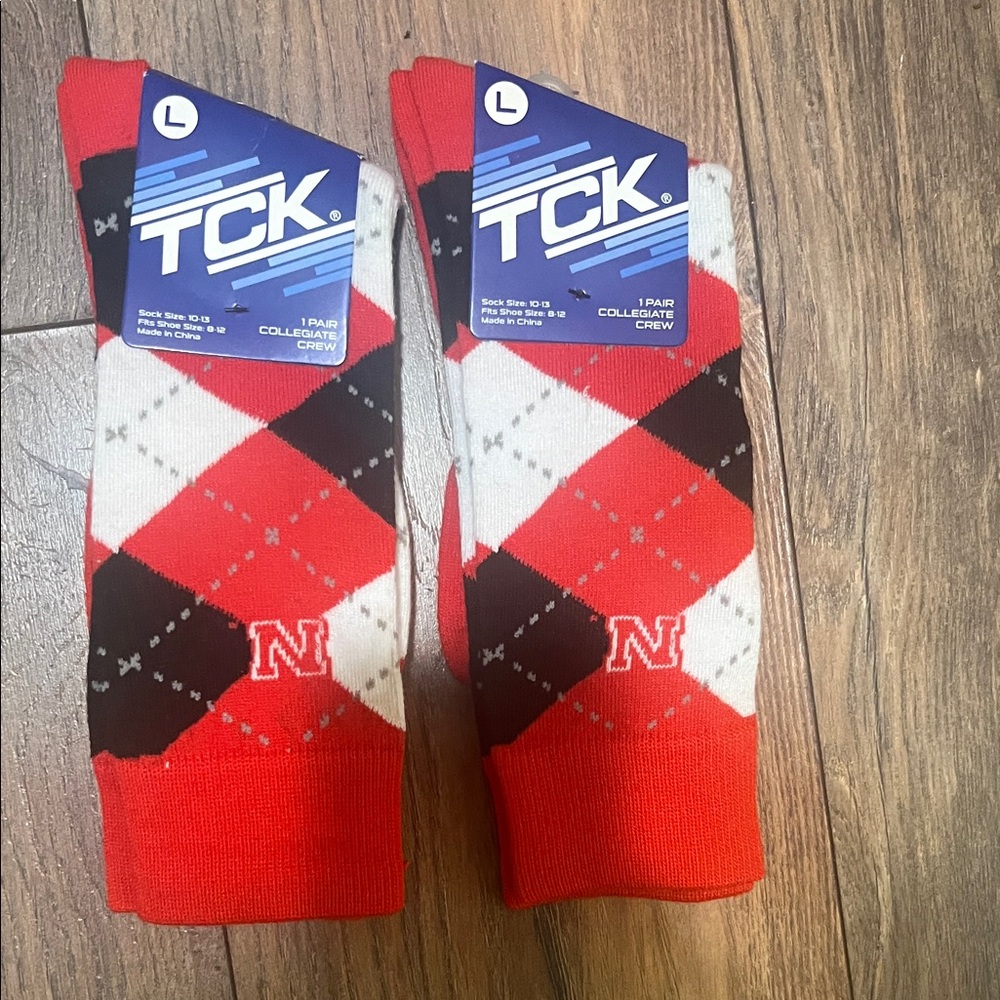 Nebraska CornhuskerArgyle Crew Socks 2 pair
